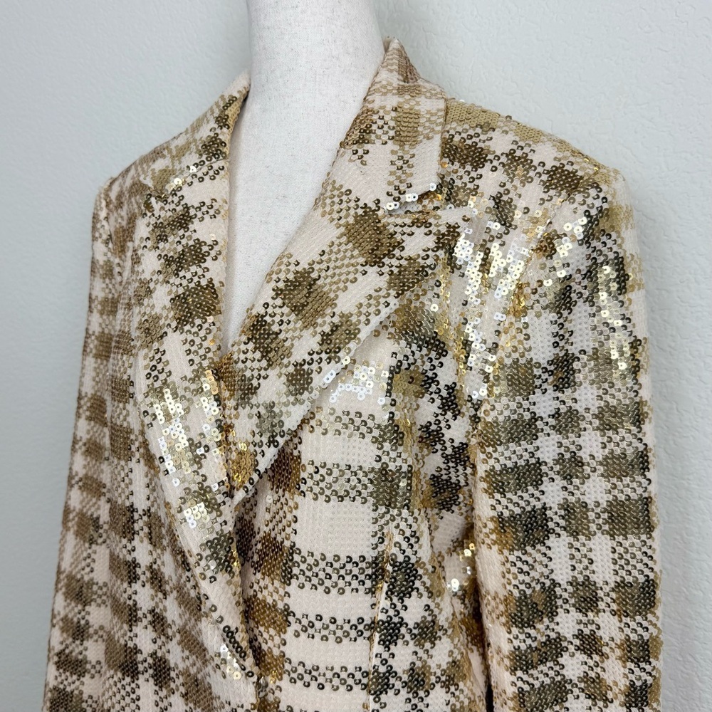 Ivy City Co Blanche Blazer Gold Sequin Jacket - Picture 8 of 16